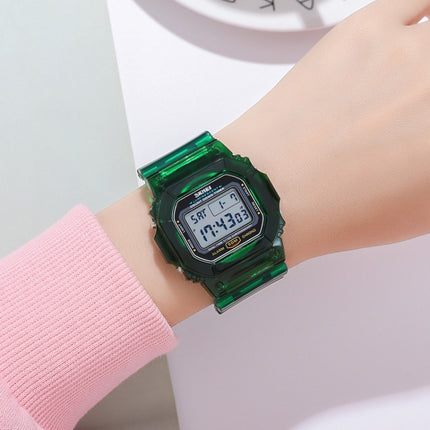 SKMEI 1999 Outdoor Sports Simple Transparent Shell Waterproof Alarm Clock Watch(Purple)-garmade.com