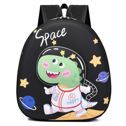 Kindergarten Eggshell School Bag Children Cute Cartoon Backpack(Black)-garmade.com