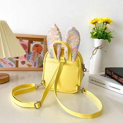 PU Children Sequin Backpack Girls Single-Shoulder Bag(Yellow)-garmade.com