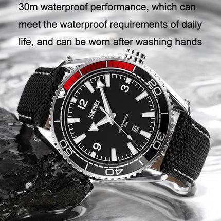 SKMEI 9291 Rotatable Dial Men Watch Outdoor Casual Business Waterproof Quartz Watch(Blue)-garmade.com