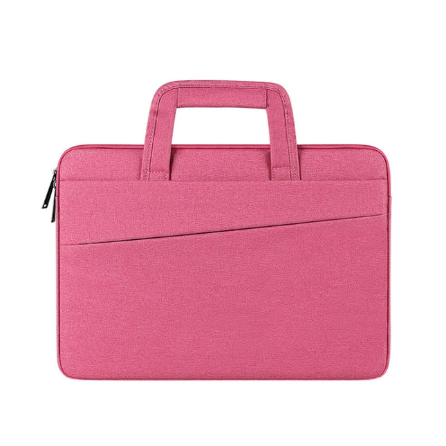 ST03 Waterproof Laptop Storage Bag Briefcase Multi-compartment Laptop Sleeve, Size: 15.6 inches(Rose Pink)-garmade.com