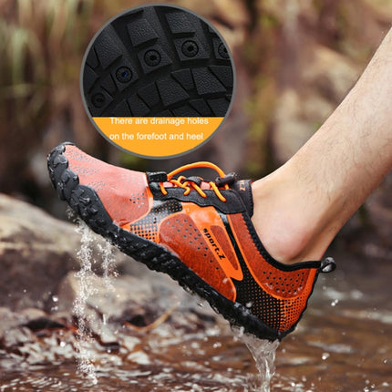 1901 Outdoor Couple Sports Shoes Five-finger Hiking Anti-skid Wading Shoes Diving Beach Shoes, Size: 44(Orange)-garmade.com