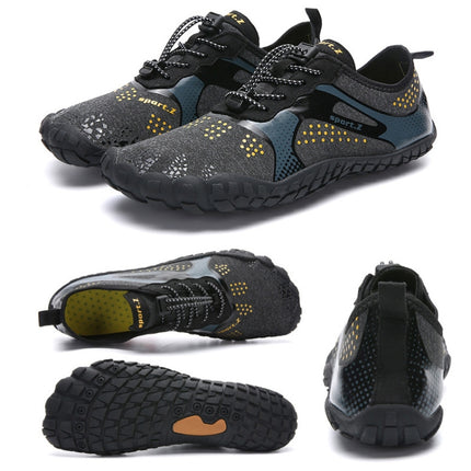 1901 Outdoor Couple Sports Shoes Five-finger Hiking Anti-skid Wading Shoes Diving Beach Shoes, Size: 37(Black Gray)-garmade.com
