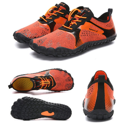 1901 Outdoor Couple Sports Shoes Five-finger Hiking Anti-skid Wading Shoes Diving Beach Shoes, Size: 38(Orange)-garmade.com