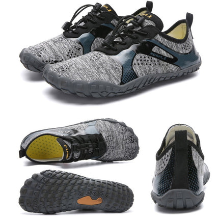 1901 Outdoor Couple Sports Shoes Five-finger Hiking Anti-skid Wading Shoes Diving Beach Shoes, Size: 39(Light Gray)-garmade.com