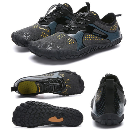 1901 Outdoor Couple Sports Shoes Five-finger Hiking Anti-skid Wading Shoes Diving Beach Shoes, Size: 42(Black Gray)-garmade.com