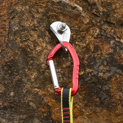 XINDA 22KN Rock Climbing Straight Quickdraw Spring-loaded Gate Buckle Aluminum Carabiner(Red)-garmade.com