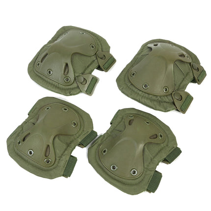 4pcs/set Sports Knee and Elbow Pads Outdoor Sport Safety Gear Drop(Army Green)-garmade.com