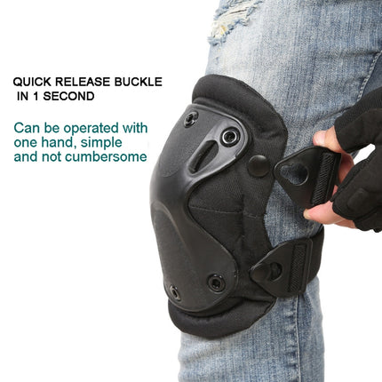 4pcs/set Sports Knee and Elbow Pads Outdoor Sport Safety Gear Drop(Black Python Pattern)-garmade.com