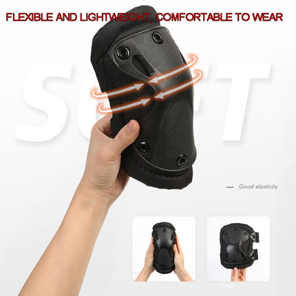 4pcs/set Sports Knee and Elbow Pads Outdoor Sport Safety Gear Drop(Black)-garmade.com