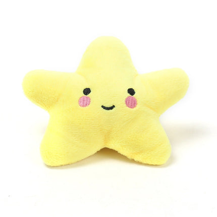 3pcs Pet Teething Toy Plush Starfish Sounding Toy(Yellow)-garmade.com