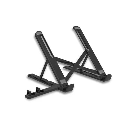 2 In 1 Laptop Mobile Phone Stand Heightening Cooling Stand(Black)-garmade.com