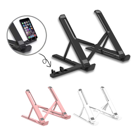 2 In 1 Laptop Mobile Phone Stand Heightening Cooling Stand(Pink)-garmade.com