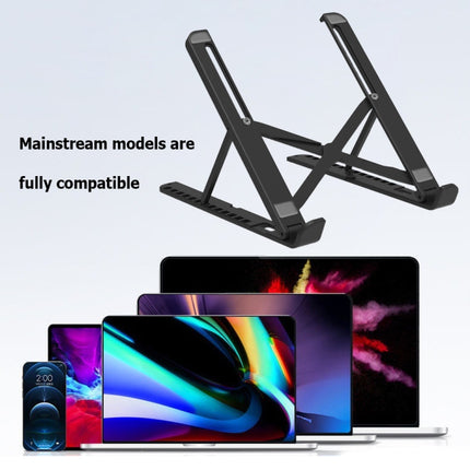 2 In 1 Laptop Mobile Phone Stand Heightening Cooling Stand(Black)-garmade.com