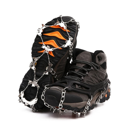F26-2 26 Teeth Snow Mountain Non-slip Shoes Cover 201 Stainless Steel Ice Claws, Size: M Black-garmade.com