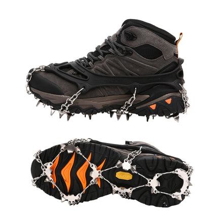F26-2 26 Teeth Snow Mountain Non-slip Shoes Cover 201 Stainless Steel Ice Claws, Size: M Orange-garmade.com