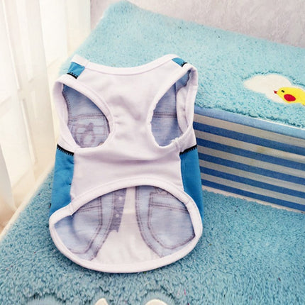 2pcs Pet Mesh Breathable Vest Spring Summer Clothes for Dogs & Cats, Size: XXL(Bear Strap Light Blue)-garmade.com