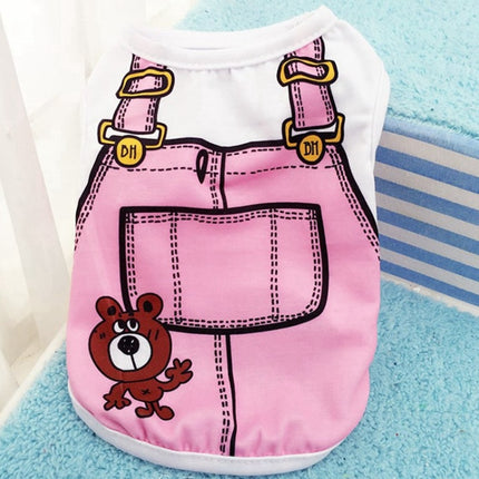 2pcs Pet Mesh Breathable Vest Spring Summer Clothes for Dogs & Cats, Size: XL(Bear Strap Pink)-garmade.com