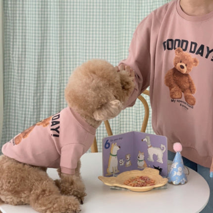 2pcs Cute Warm Pet Fleece Sweater Teddy Bear Cat Clothes, Size: XXL(Light Pink)-garmade.com