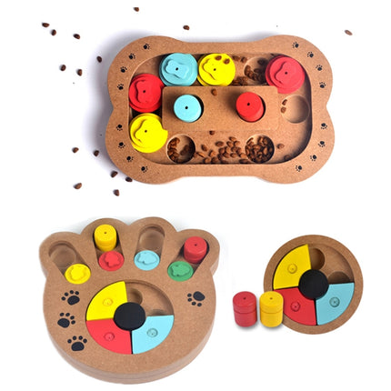 Pet Dog Feeding Multifunctional Educational Wooden Toy, Color: Paw Print-garmade.com