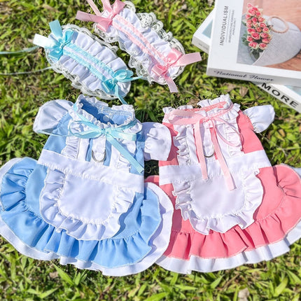 Pet Parent-child Dress Maid Skirt Can Be Hung With Leash, Size: XXL(Pink)-garmade.com