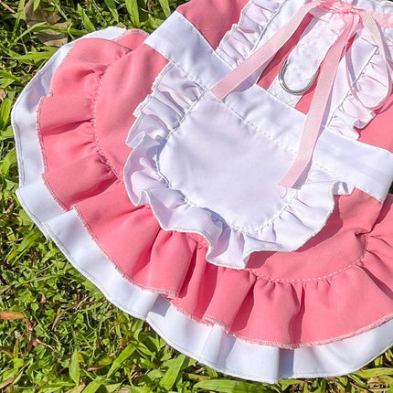 Pet Parent-child Dress Maid Skirt Can Be Hung With Leash, Size: XXL(Pink)-garmade.com