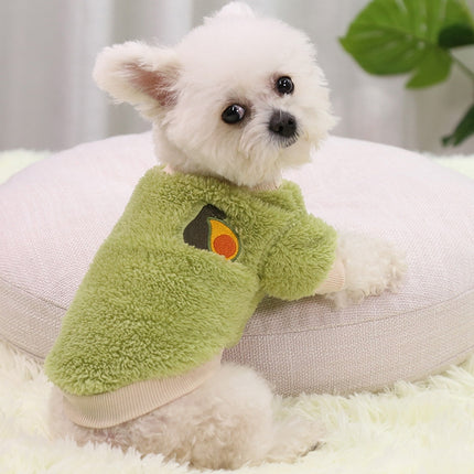 2pcs Dogs Keep Warm Two Feet Clothes Bipanda Cat Clothes, Size: XS(Green Avocado)-garmade.com