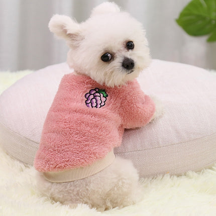 2pcs Dogs Keep Warm Two Feet Clothes Bipanda Cat Clothes, Size: XS(Pink Grapes)-garmade.com