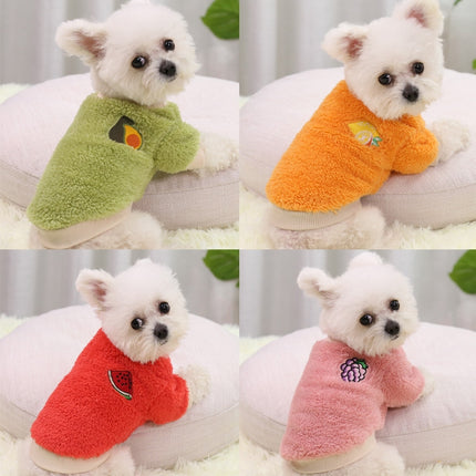 2pcs Dogs Keep Warm Two Feet Clothes Bipanda Cat Clothes, Size: S(Pink Grapes)-garmade.com