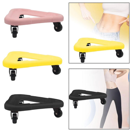 3 Wheel Abdominal Muscle Discs Slimming Device Core Strength Exercise Rollers(Black)-garmade.com