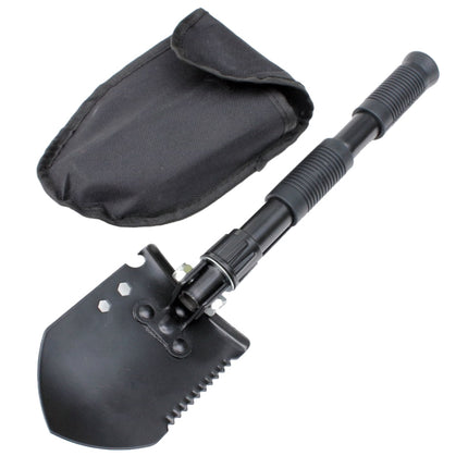 Multifunctional Thickened Double Grip Shovel Outdoor Camping Folding Shovel(Black)-garmade.com
