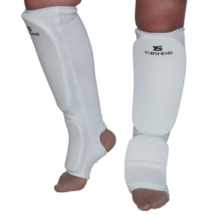 Elastic Breathable Karate Leg Guards Taekwondo EVA Board Protective Gear, Specification: M (White)-garmade.com
