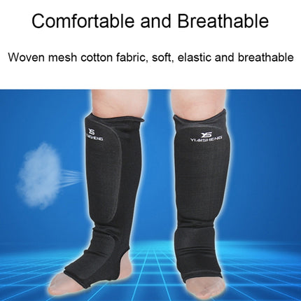 Elastic Breathable Karate Leg Guards Taekwondo EVA Board Protective Gear, Specification: M (Black)-garmade.com