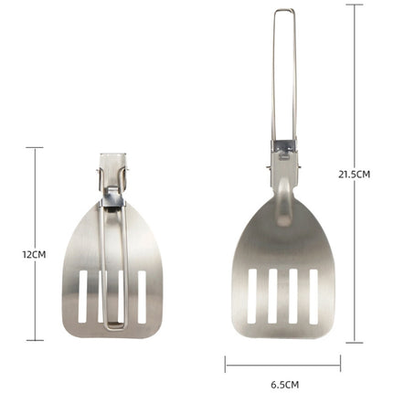 304 Stainless Steel Folding Frying Spatula Outdoor Camping Portable Tableware(Fry Shovel)-garmade.com