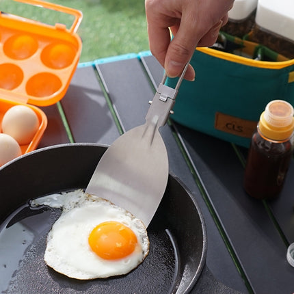 304 Stainless Steel Folding Frying Spatula Outdoor Camping Portable Tableware(Fry Shovel)-garmade.com