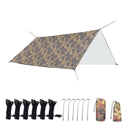 3X3m Waterproof Tent Tarp Square Canopy Polyester Sunshade Floor Mat(Camouflage)-garmade.com
