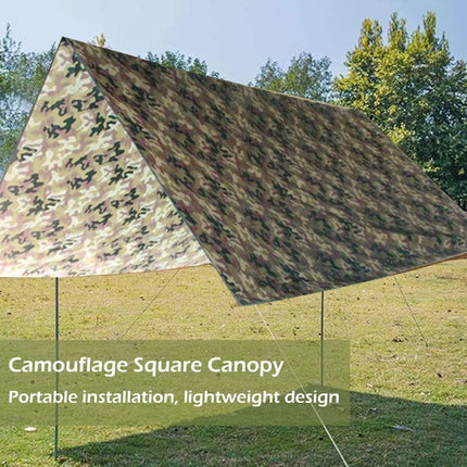 3X5m Waterproof Tent Tarp Square Canopy Polyester Sunshade Floor Mat(Camouflage)-garmade.com