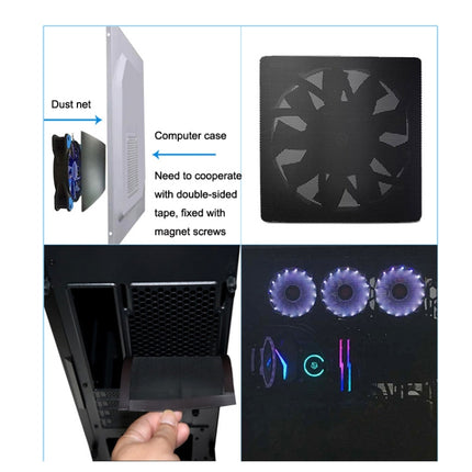 10pcs 12cm With Magnetic Suction PVC Cooling Fan Dust Net Desktop Computer Industrial Fan Filter Cover-garmade.com
