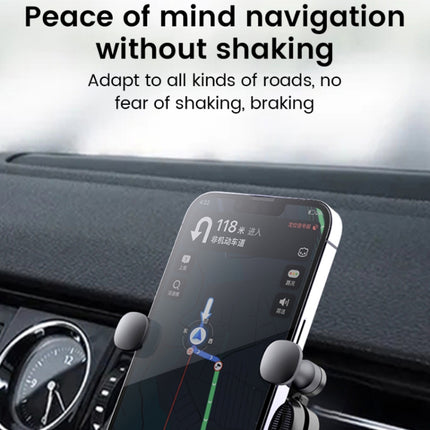 S03 Vehicle Air Outlet Gravity Navigation Mobile Phone Holder, Color: White Spiral Clip-garmade.com