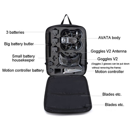 For DJI AVATA Backpack Shoulder Bag Storage Bag Box(Black)-garmade.com