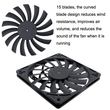 FANNER Ice Soul F12012 Desktop Chassis Ultra-thin 4pin Cooling Fan Intelligent PWM Speed Regulation(Black)-garmade.com