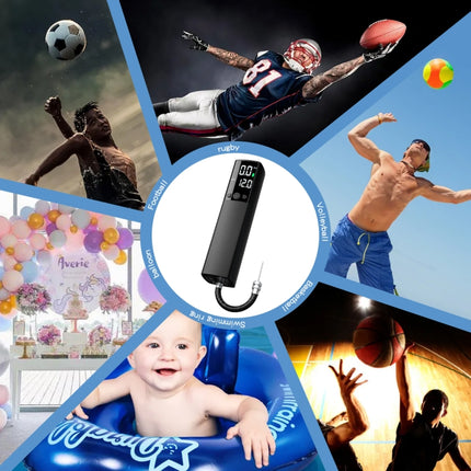 AP-04 Wireless Electric Air Pump With LCD Display For Football Basketball(Black)-garmade.com