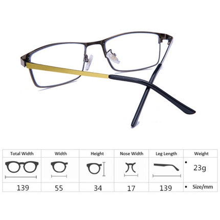 Progressive Multifocal Presbyopic Glasses Anti-blue Light Mobile Phone Glasses, Degree: +300(Gold)-garmade.com