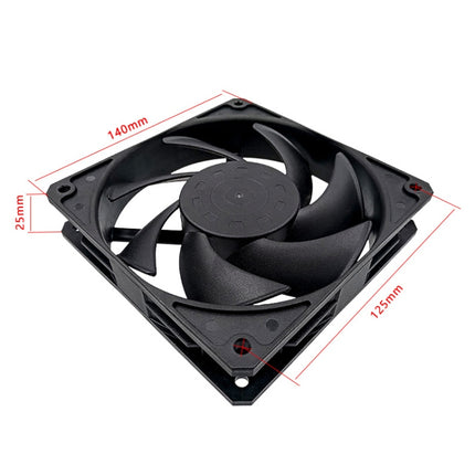 MF14025 4pin High Air Volume Low Noise High Wind Pressure FDB Magnetic Suspension Chassis Fan 2000rpm (Black)-garmade.com