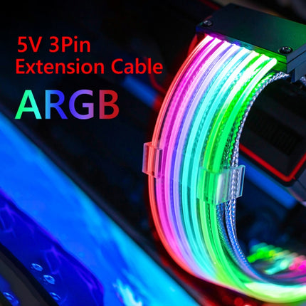 24pin Motherboard Power Supply Light Wire Black 5V ARGB Neon Color Line-garmade.com