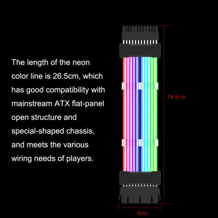 3x8pin Graphics Card Power Supply Wire White 5V ARGB Neon Color Line-garmade.com