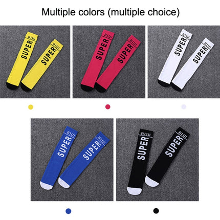 3pairs Spring And Autumn Student Children Skin-Friendly Alphabet SUP Mesh Long Cotton Socks About 35cm(Blue)-garmade.com