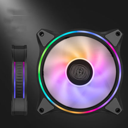 MF120 Halo Dual ARGB Light Effect Large Air Volume Chassis Cooling Fan(Black)-garmade.com