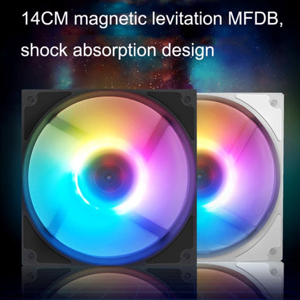 MF14025 5V ARGB 14cm Magnetic Evitation Dynamic Pressure Bearing Row Chassis Fan(Black)-garmade.com