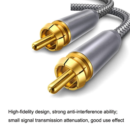 1m Pure Copper RCA Coaxial HIFI Digital Audio Cable SPDIF Subwoofer Speaker Cable(Silver Gray)-garmade.com